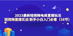 2023最新短视频电商直播玩法课 短视频直播实战 新手小白入门必看（58节）