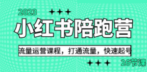 2023小红书陪跑营流量运营课程，打通流量，快速起号（26节课）