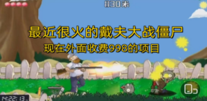 外面收费998的项目，最近很火的戴夫大战僵尸，还没烂大街，现在玩定能吃肉 ...