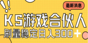 快手游戏合伙人新项目，新手小白也可日入300+，工作室可大量跑