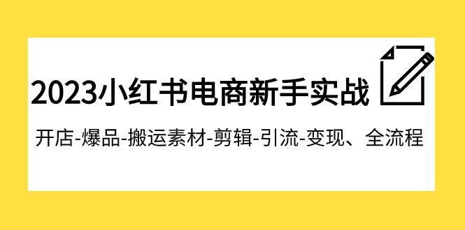 2023小红书电商新手特训营：开店爆品搬运引流变现全流程，助你成为电商达人 ...