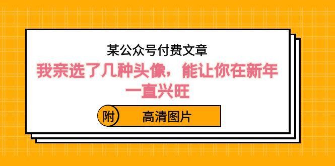 某公众号付费文章：我亲选了几种头像，能让你在新年一直兴旺（附高清图片） ...