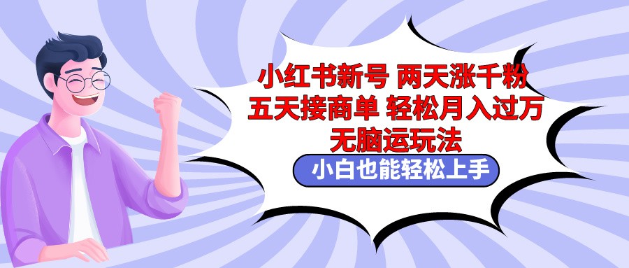 小红书新号两天涨千粉五天接商单轻松月入过万 无脑搬运玩法 小白也能轻… ...