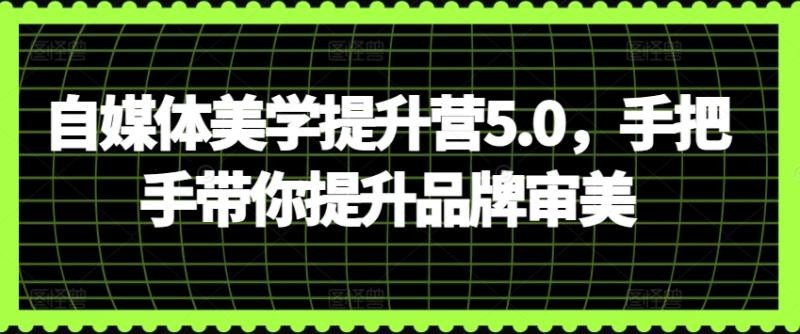 自媒体美学提升训练营5.0，手把手带你提升品牌审美