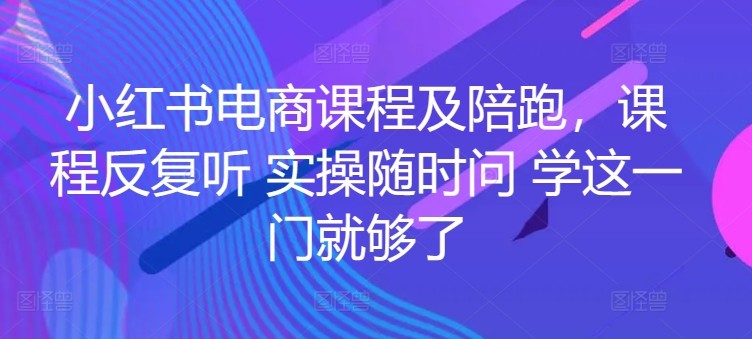 小红书电商实战陪跑课程，一套学会开店、选品、爆款打造！