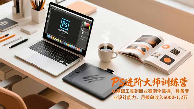 PS进阶大师训练营,从基础工具到商业案例全掌握,具备专业设计能力,月接单收入6000-1.2万