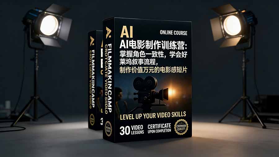 AI电影制作训练营:掌握角色一致性,学会好莱坞叙事流程,制作价值万元的电影感短片
