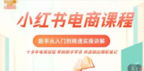 小红书电商新手入门到精通实操课，从入门到精通做爆款笔记，开店运营