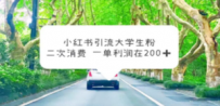 小红书引流大学生粉，变现项目，一单利润在200+（教程+资源）