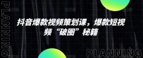 抖音爆款视频策划课，爆款短视频“破圈”秘籍