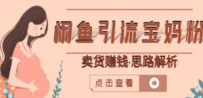 闲鱼引流宝妈粉+卖货赚钱 一个月收益30000+（实操视频教程）