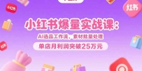 小红书爆量实战课：AI选品工作流，素材批量处理，单店月利润突破25万元