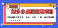 拼多多虚拟变现项目：讲解开店流程-实操-选品-上架-自动发货