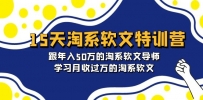 淘宝系软文特训营：跟年入50万的淘系软文导师，15天学习月收过万的淘系软文