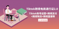 Tiktok跨境电商通行证2.0，Tiktok账号运营+跨境支付+跨境物流+跨境直播