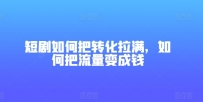 短剧如何把转化拉满，如何把流量变成钱