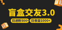 日收益破千 抖音引流丨简单暴力上手简单丨盲盒交友项目
