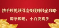 快手短视频引流变现赚钱全攻略：即学即用，小白变高手
