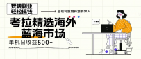 海外全新空白市场，小白也可轻松上手，年底最后红利