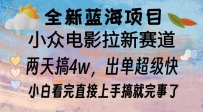 全新蓝海项目 电影拉新两天实操搞了3w，超好出单 每天2小时轻轻松松手上