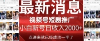 2024视频号爆爽短剧推广，一键搬运，傻瓜式操作，手把手包会，日入2000+