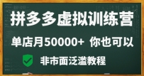 拼多多虚拟产品电商训练课：月入30000+你也行，暴利稳定，长久副业首选