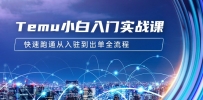 Temu小白入门实战课：跨境拼多多电商培训 快速跑通从入驻到出单全流程-12节
