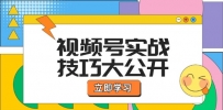 视频号实战技巧大公开：选题拍摄、运营推广、直播带货一站式学习 (无水印)