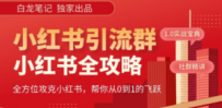 【白龙笔记】价值980元的《小红书运营和引流课》，日引100高质量粉