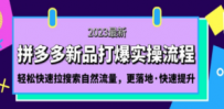 拼多多-新品打爆实操流程：轻松快速拉搜索自然流量，更落地·快速提升