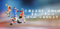 长期蓝海项目，球拍运动赛道，一单30-50，月入2W，小白轻松上手