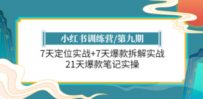 小红书训练营/第九期：7天定位实战+7天爆款拆解实战，21天爆款笔记实操