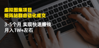虚拟图集项目：矩阵站群自动化成交，3-5个月 实现快速赚钱 月入1W+