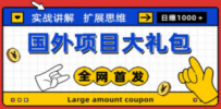 最新国外项目大礼包 十几种国外撸美金项目 小白们闭眼冲就行【教程＋网址】