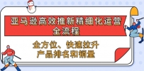 亚马逊-高效推新精细化 运营全流程，全方位、快速 拉升产品排名和销量