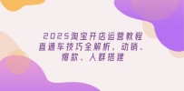 2025淘宝开店运营教程更新，直通车技巧全解析，动销、爆款、人群搭建