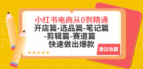 小红书电商从0到精通：开店篇-选品篇-笔记篇-剪辑篇-赛道篇 快速做出爆款