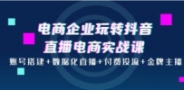 电商企业玩转抖音直播电商实战课：账号搭建+数据化直播+付费投流+金牌主播