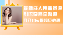 成人引流大揭秘：成人用品全渠道获客教程，月入10w保姆级指南
