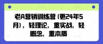 老A营销训练营(更24年6月)，轻理论，重实战，轻概念，重本质