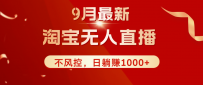 TB无人直播九月份最新玩法，日不落直播间，不风控，日稳定躺赚1000+！