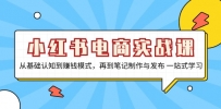 小红书电商实战课，从基础认知到赚钱模式，再到笔记制作与发布 一站式学习