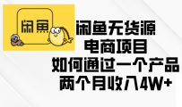 闲鱼无货源电商项目，如何通过一个产品两个月收入4W+