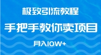 快速引流教程，手把手教你卖项目，月入10W+