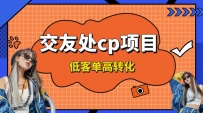交友搭子付费进群项目，低客单高转化率，长久稳定，单号日入200+