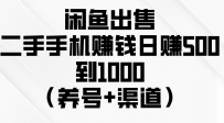 闲鱼赚钱秘籍：如何轻松日赚500-1000元？（养号+渠道+销售技巧）