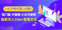 小红书特训营（第10期）低门槛-可复制-小白可复制-独家月入10w+变现方法