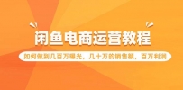 闲鱼电商运营教程：如何做到几百万曝光，几十万的销售额，百万利润