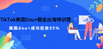 TikTok美国Dou+掘金出海特训营，美国dou+成功投放95%