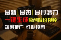 短剧推广新思路，AI一键生成原创解说视频，10分钟产出100条，30天赚了5.5w